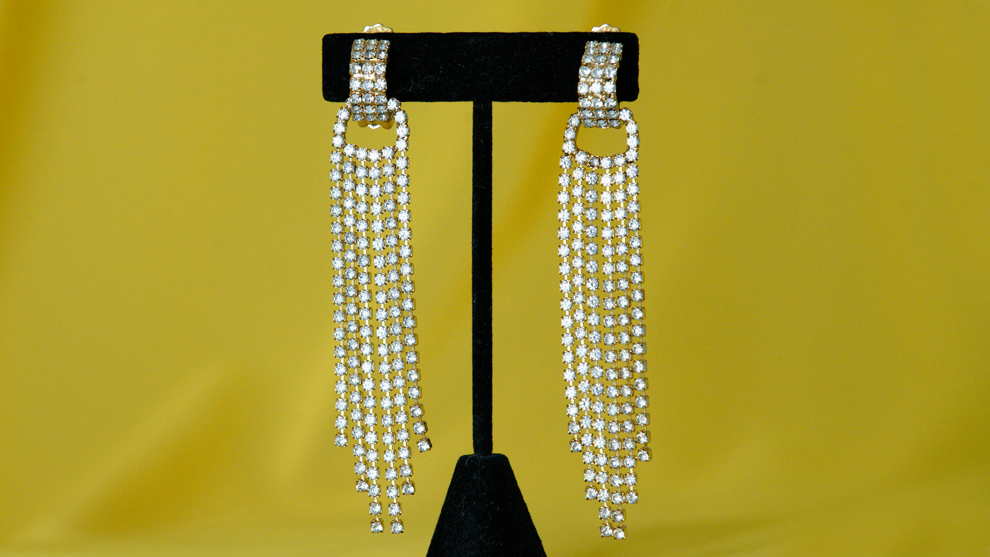 Vintage Rhinestone Chandeliere Earrings