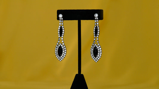 Vintage B&W Rhinestone Earrings