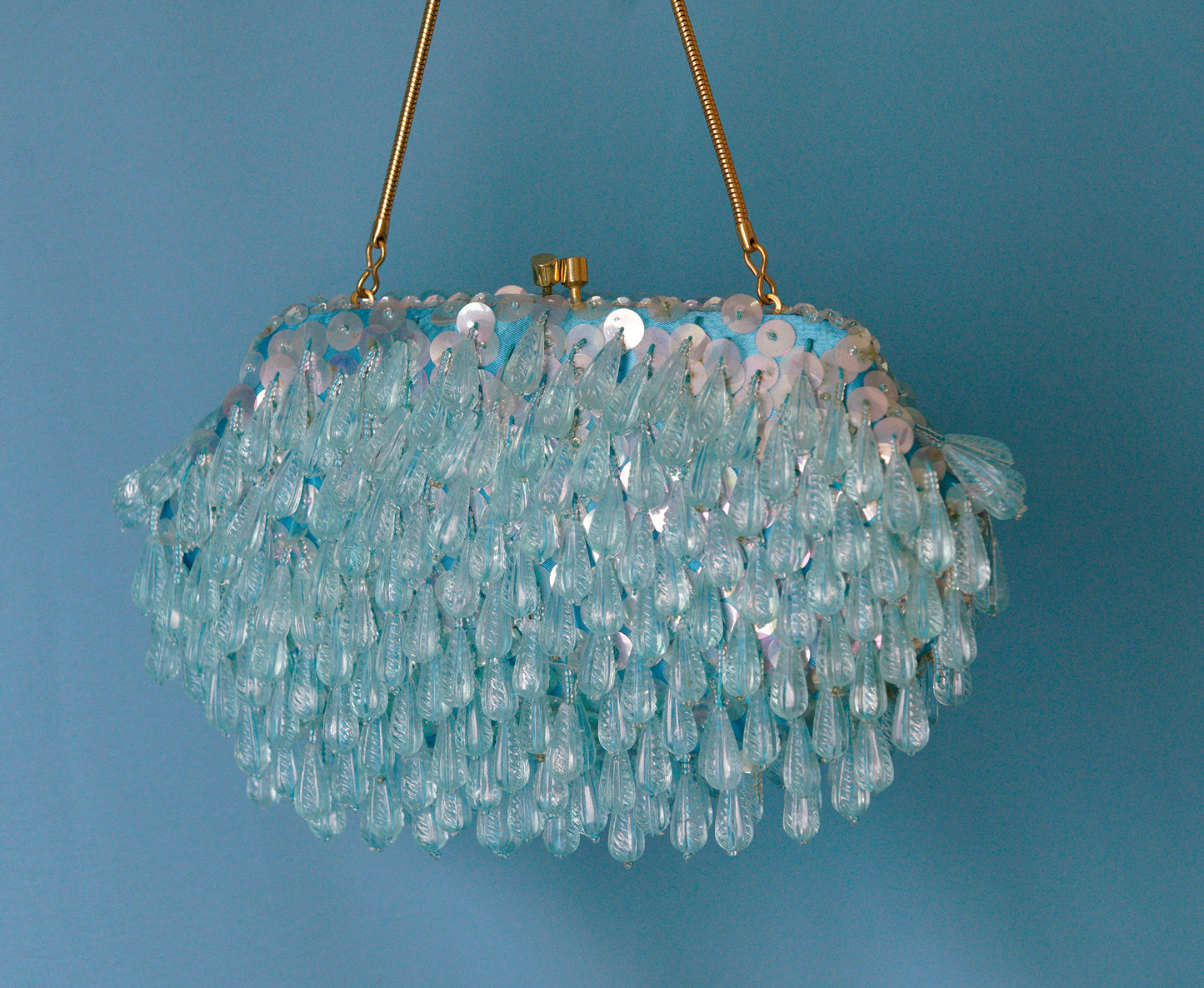 Vintage Maison Blanche Blue Beaded Purse