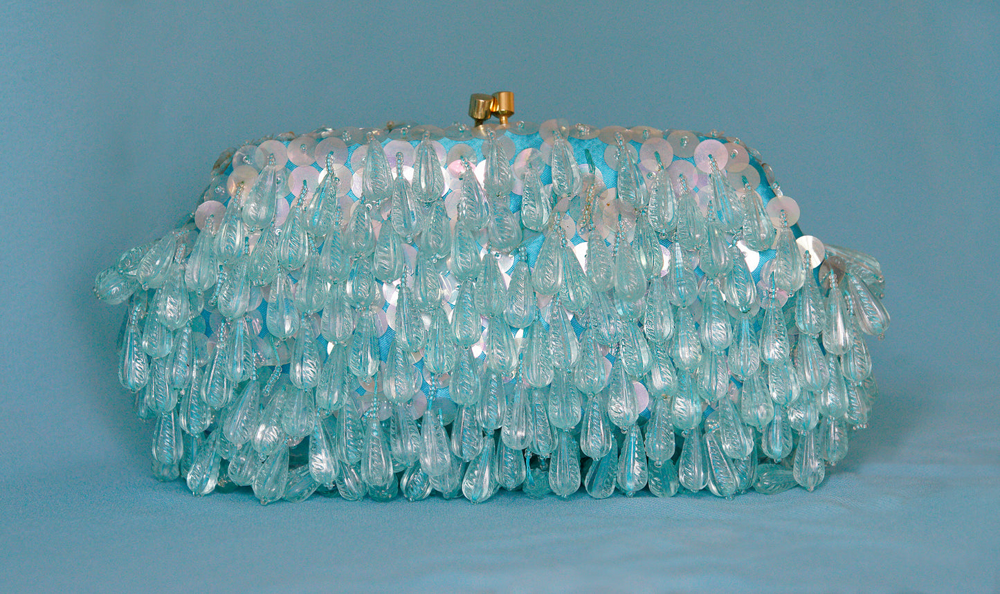 Vintage Maison Blanche Blue Beaded Purse