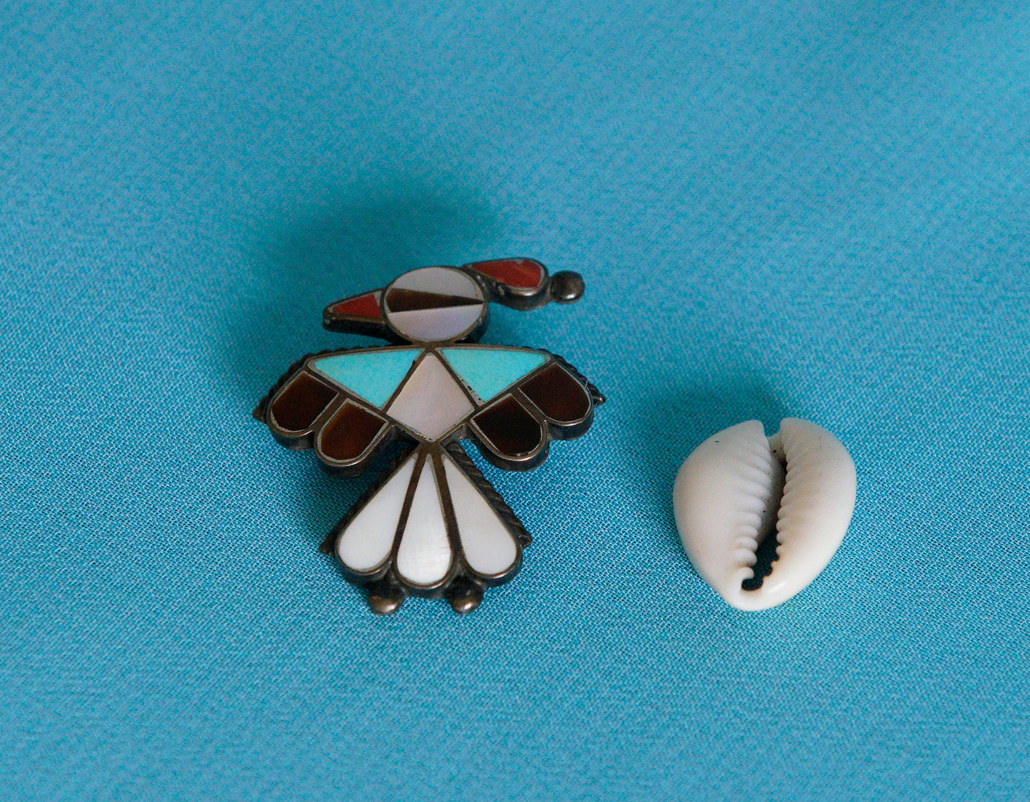 Vintage Sterling Zuni Thunderbird Pendant