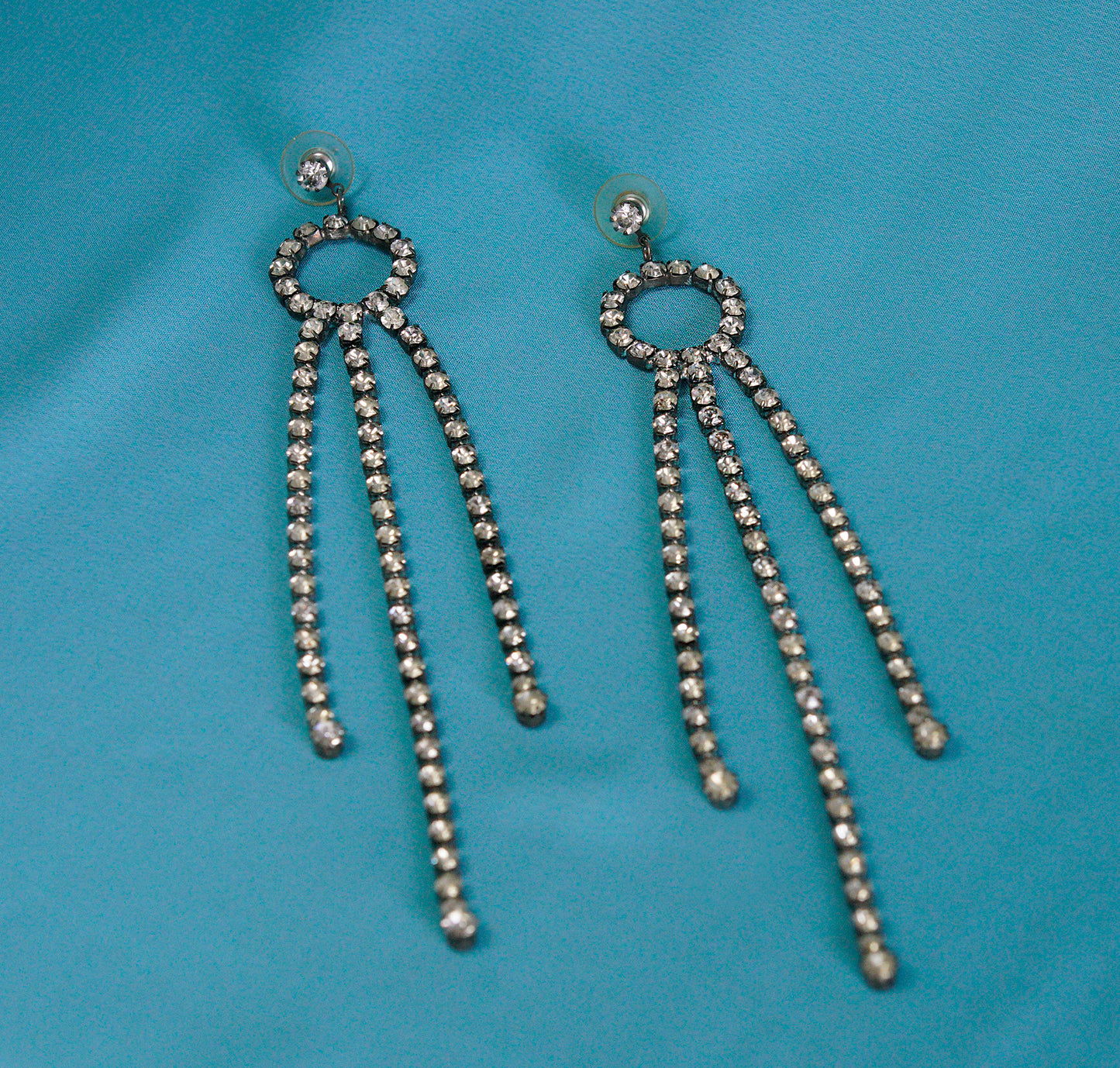 Vintage Rhinestone Drip Earrings