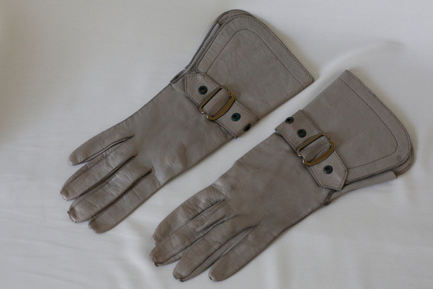 Grey Leather Gloves