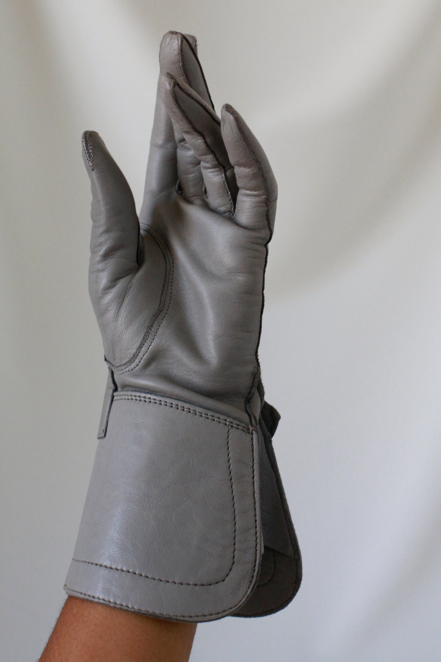 Grey Leather Gloves